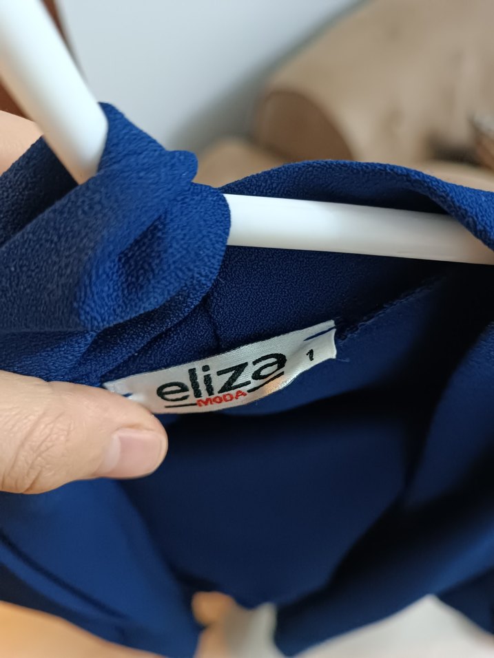 Kadın Lacivert Uzun Kollu Uzun Boy Kimono - Görsel 2