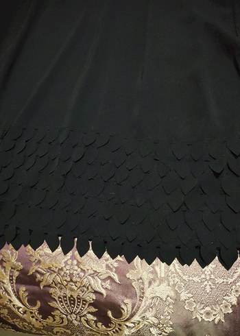 Uzun Kollu Siyah tugra marka elbise - Görsel 2