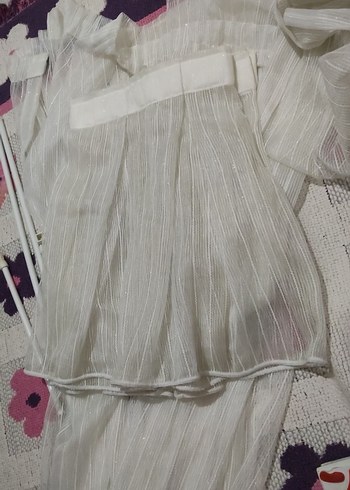 İşlemeli Beyaz Bohem Perde - Görsel 3