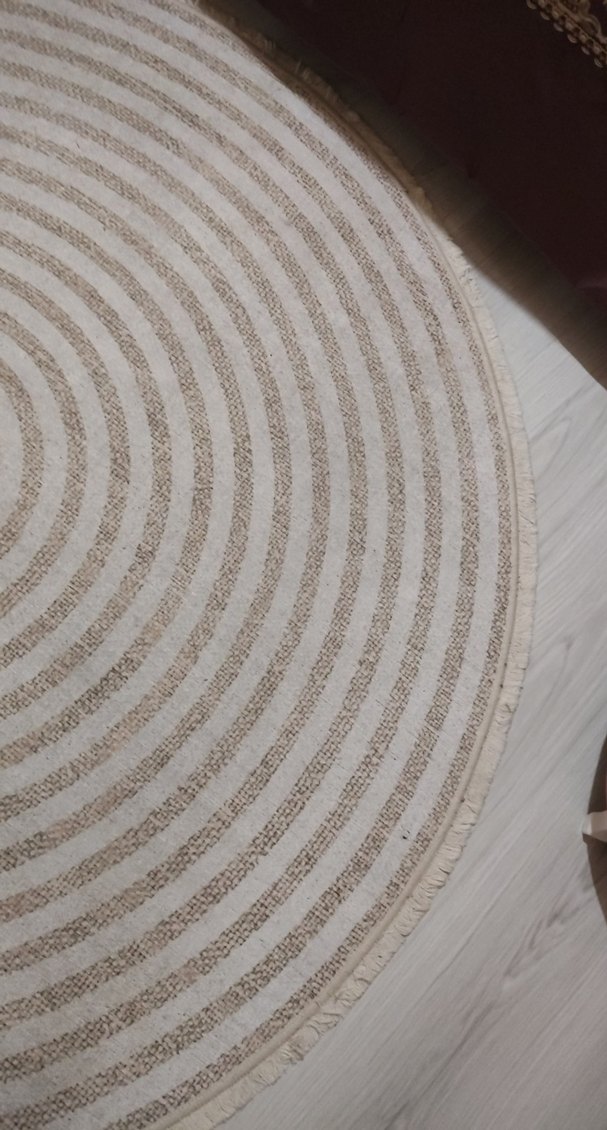 Bej kahve Bohem Zebra Desenli Yuvarlak Halı - Görsel 2