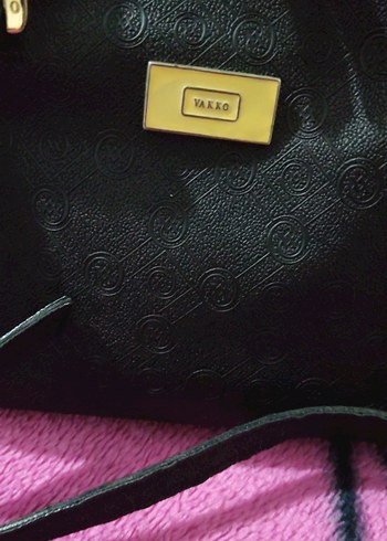 Klasik Siyah Deri Kadın Çanta vakko - Görsel 3