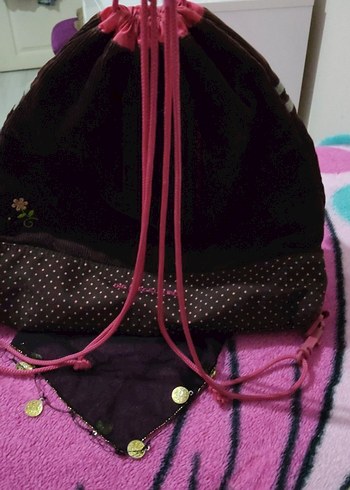 Kahverengi Nakışlı Bebek Çantası - Görsel 4