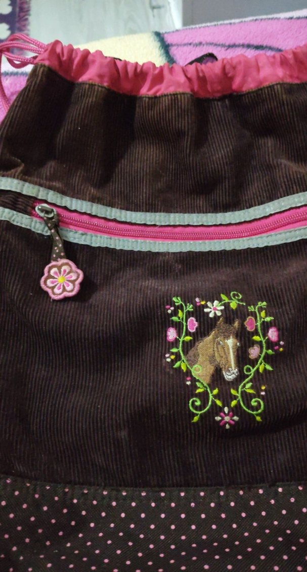 Kahverengi Nakışlı Bebek Çantası - Görsel 2