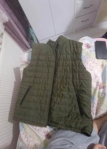 Diğer Haki Kapitone Kolsuz Yelek