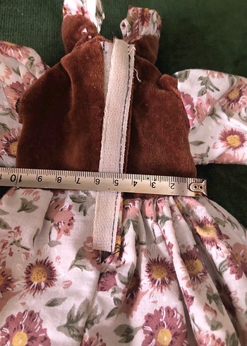 Porselen Bebek Elbisesi,Bohem Nakışlı Kahverengi Elbise - Görsel 7