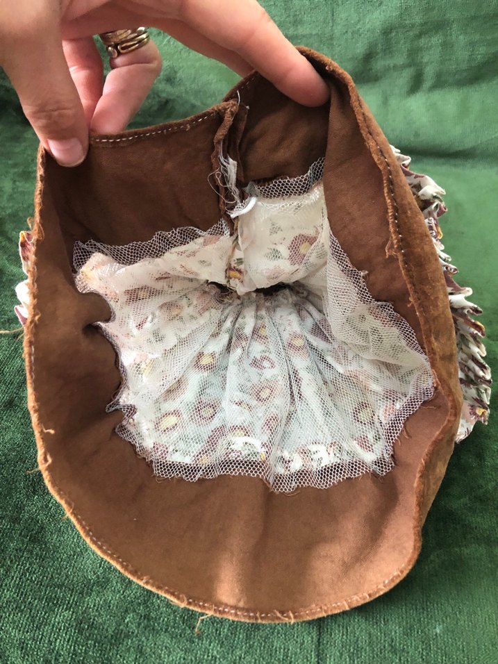 Porselen Bebek Elbisesi,Bohem Nakışlı Kahverengi Elbise - Görsel 3