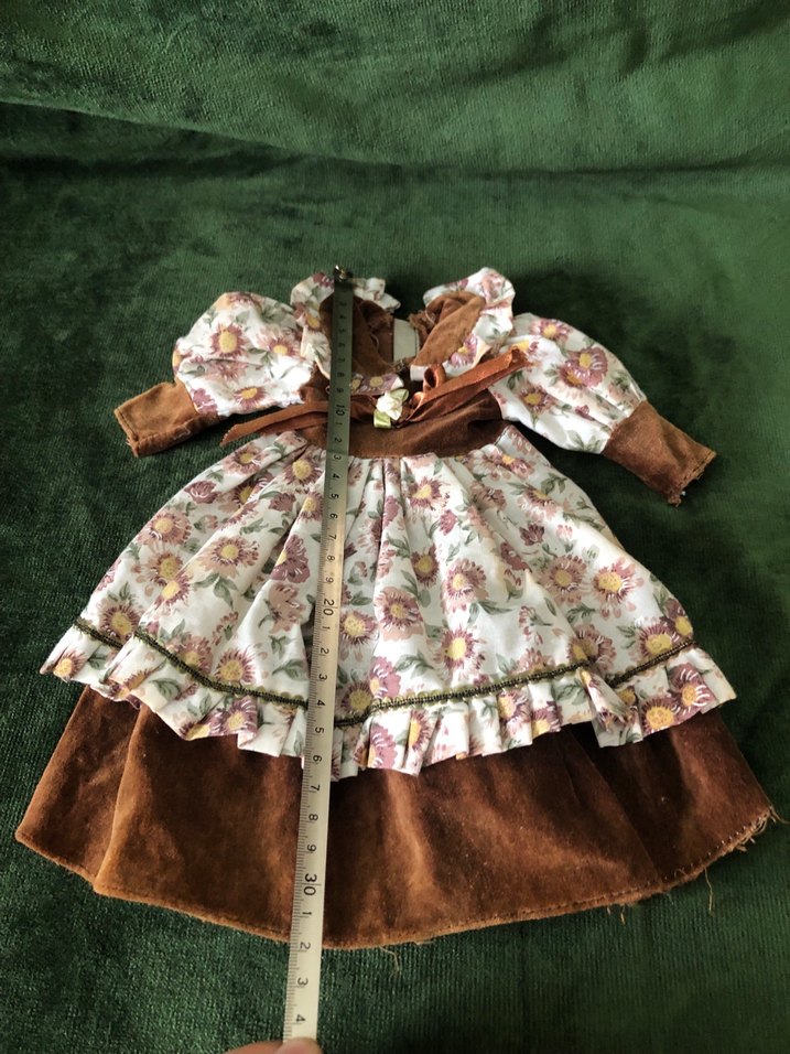 Porselen Bebek Elbisesi,Bohem Nakışlı Kahverengi Elbise - Görsel 5