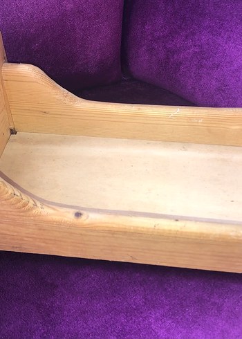 Vintage Ahşap Oyuncak Bebek Karyolası - Görsel 2