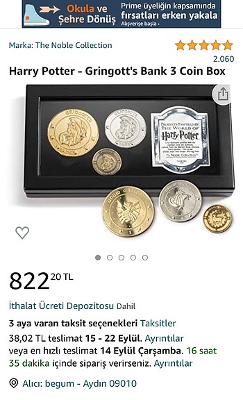 Noble Collection Harry Potter Gringotts Coin Set