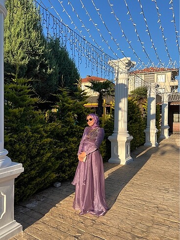 38 Beden mor Renk Abiye