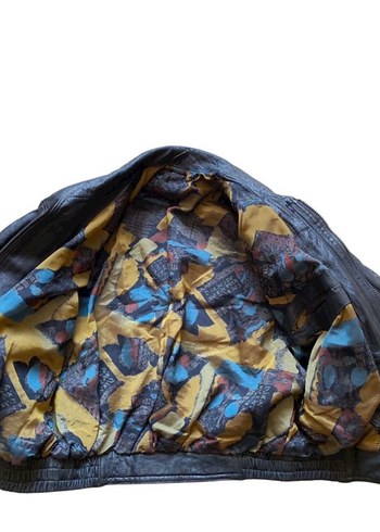 Vintage bomber deri ceket - Görsel 3