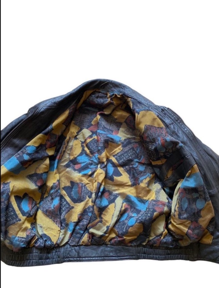 Vintage bomber deri ceket - Görsel 3