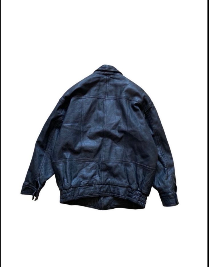 Vintage bomber deri ceket - Görsel 2