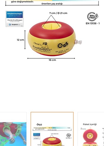 Myminibaby İleri Seviye Yüzme Kolluk Çocuk kırmızı - Görsel 2