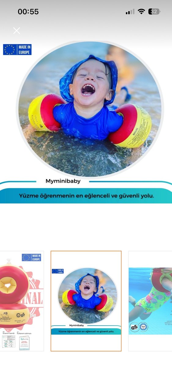 Myminibaby İleri Seviye Yüzme Kolluk Çocuk kırmızı - Görsel 4