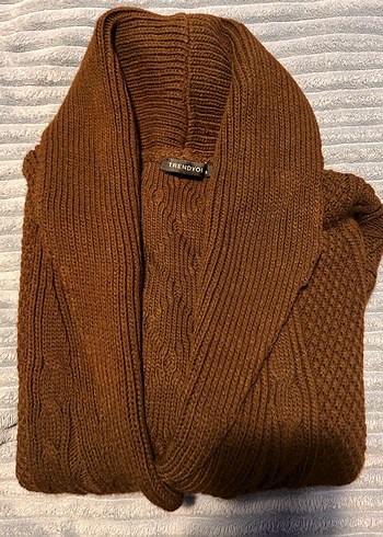 Kadın Triko Kahverengi Salaş Hırka - Görsel 6