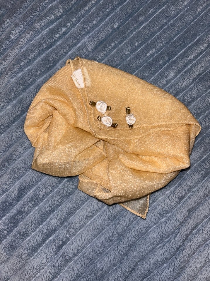 Fular Bej Parlak Keten Kadın Şal - Görsel 3