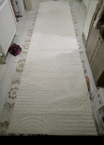 Beyazi Tonlarında Düz Şeritli Halı en 1 MT uzunluğu 3 - Görsel 2