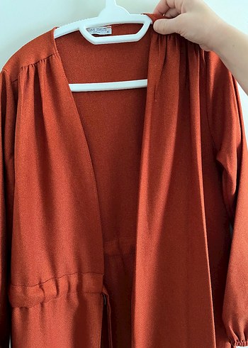 turuncu V Yakalı Hemşirelik Sabahlığı - Görsel 2