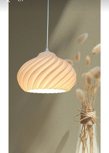 Bej Dalgalı Modern Sarkıt Lamba