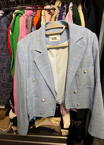 Düğmeli Mavi Denim Midi Kadın Takım - Görsel 3