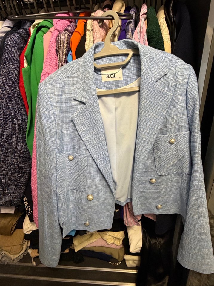 Düğmeli Mavi Denim Midi Kadın Takım - Görsel 3