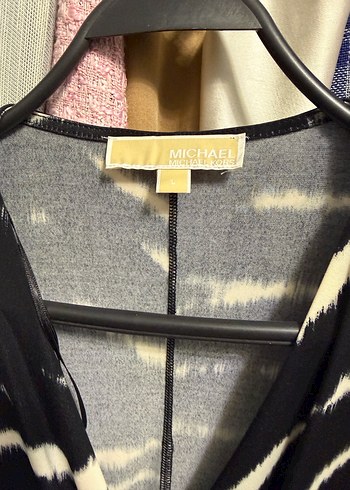 Zebra Desenli Siyah Midi Kadın Elbise - Görsel 3