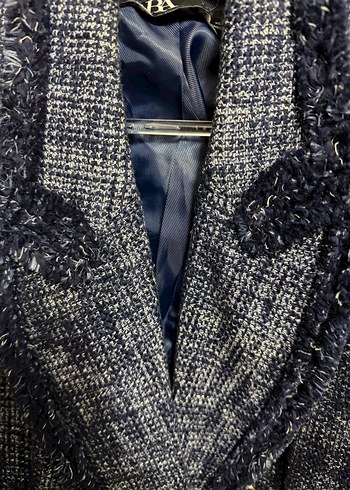 Kadın Mavi Midi Blazer Ceket - Görsel 2