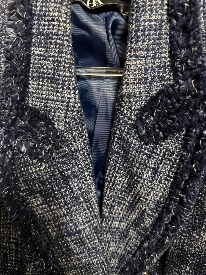 Kadın Mavi Midi Blazer Ceket - Görsel 2