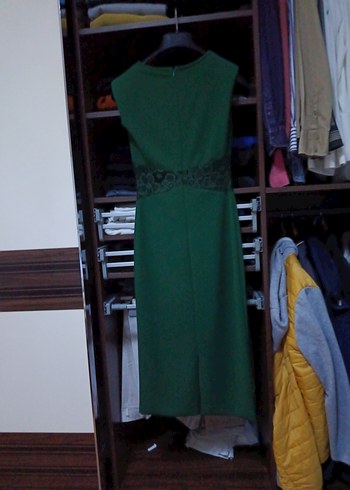 Kadın Yeşil Midi Abiye Elbise - Görsel 8