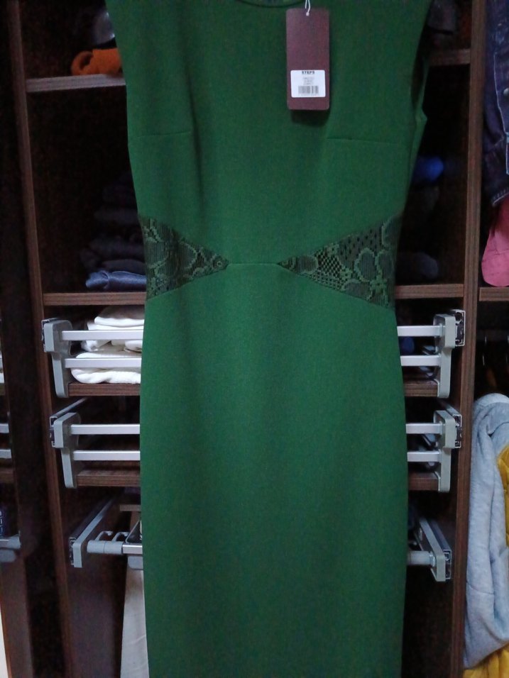 Kadın Yeşil Midi Abiye Elbise - Görsel 3