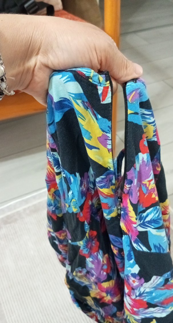 Renkli Desenli Bol Kesim Kadın Tulum - Görsel 5