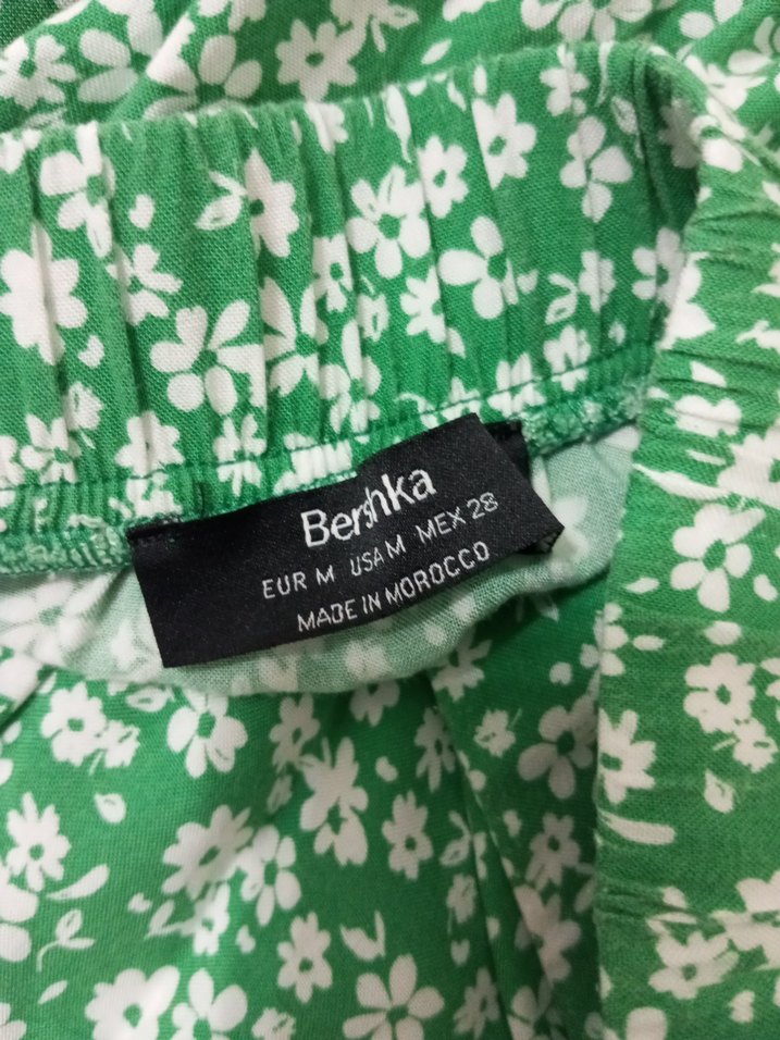 Yeşil Uzun Fırfırlı yırtmaçlı  Etek - Görsel 3