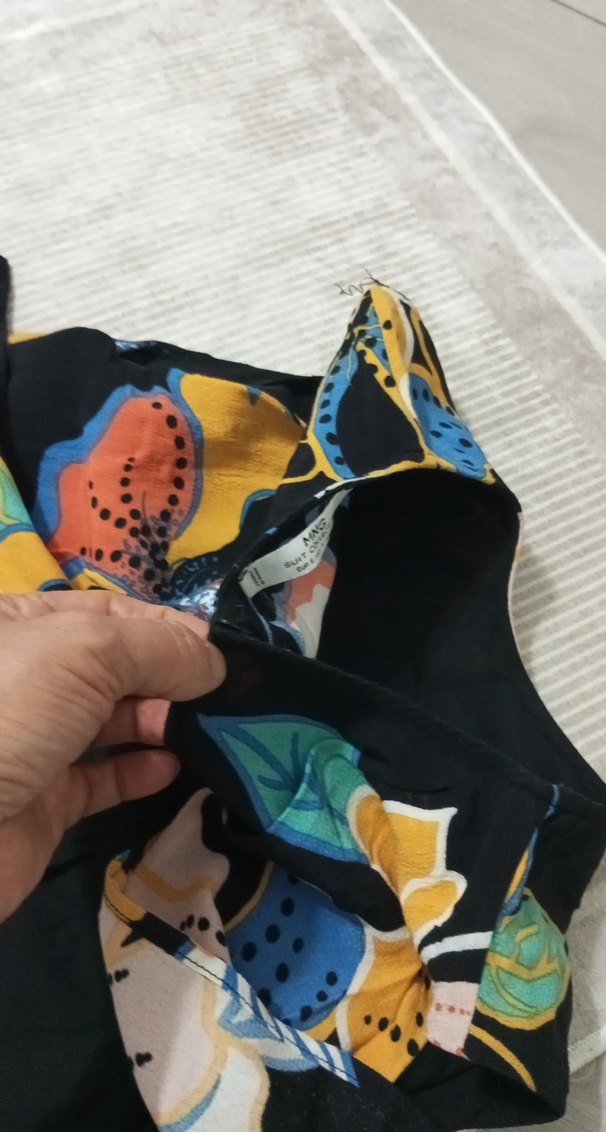 desenli bohem kısa kolsuz elbise - Görsel 3