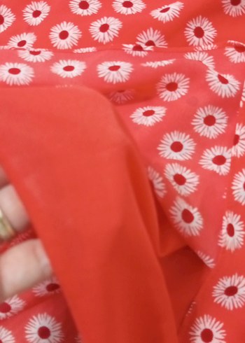 Kırmızı Çiçek Desenli Fırfırlı Bohem Elbise - Görsel 7