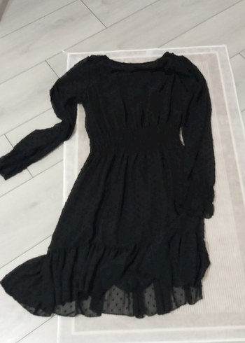 Uzun Kollu Siyah Midi Gotik Elbise - Görsel 6