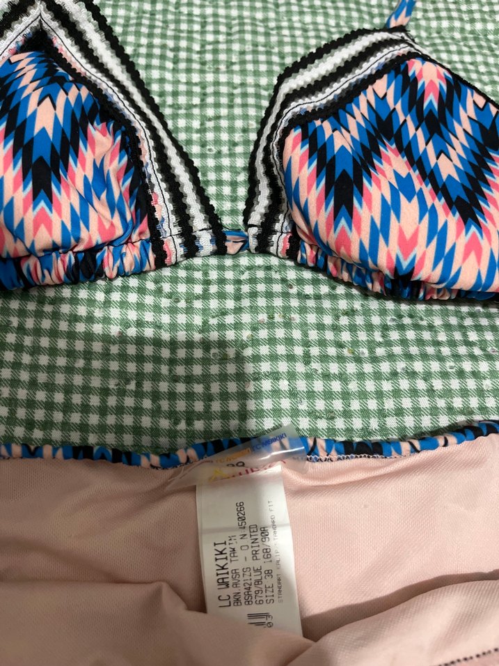 Bağcıklı Çok Renkli Bohem Bikini Takımı - Görsel 2