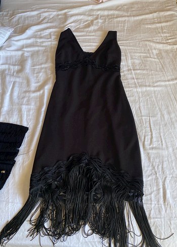 Uzun Siyah Gotik Drape İşlemeli Abiye Elbise çok kaliteli - Görsel 6