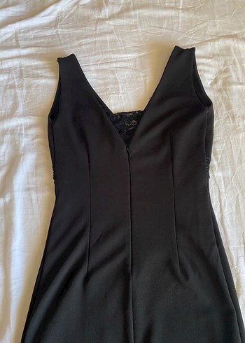 Uzun Siyah Gotik Drape İşlemeli Abiye Elbise çok kaliteli - Görsel 4