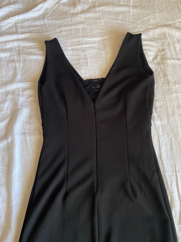 Uzun Siyah Gotik Drape İşlemeli Abiye Elbise çok kaliteli - Görsel 4