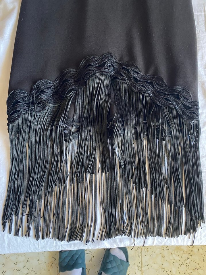 Uzun Siyah Gotik Drape İşlemeli Abiye Elbise çok kaliteli - Görsel 3