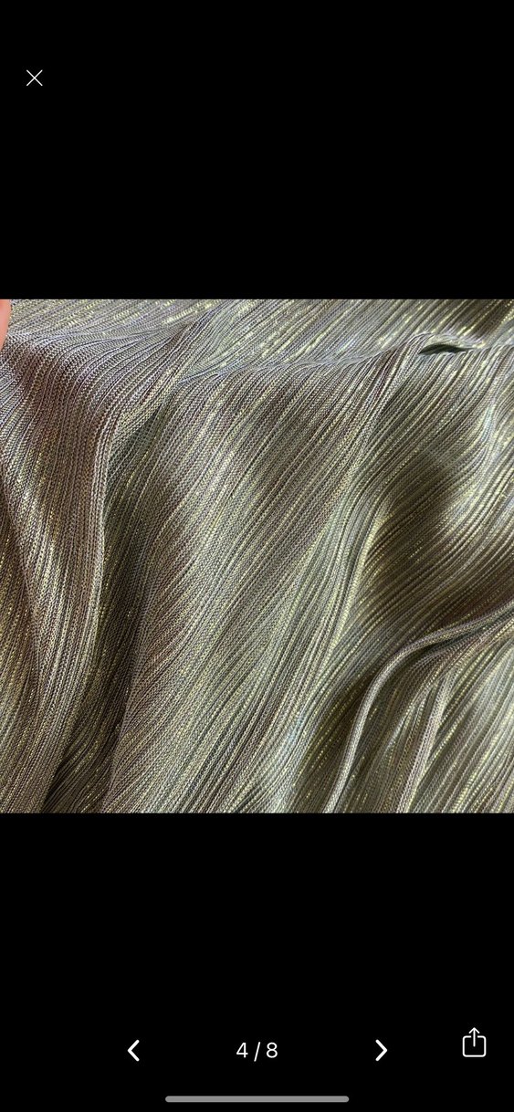 V Yaka Pilili Keten Uzun Elbise - Görsel 3