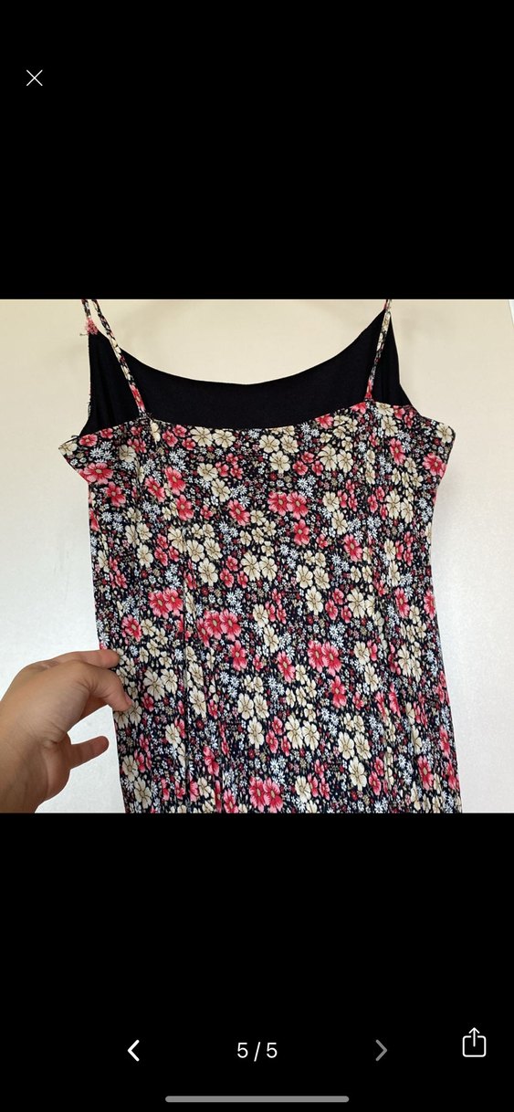 Uzun çiçekli dar elbise - Görsel 4