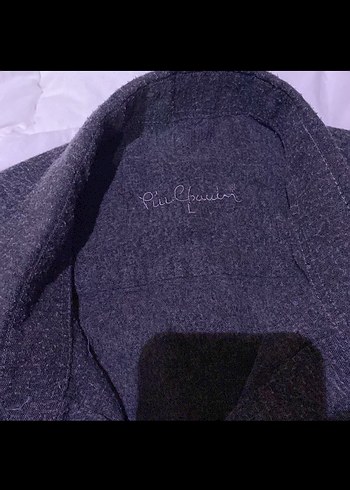 Gri Keten Erkek Gömlek, Düğmeli, Salaş Kesim - Görsel 3