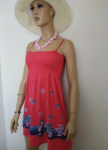 m Beden Pembe Bershka Elbise