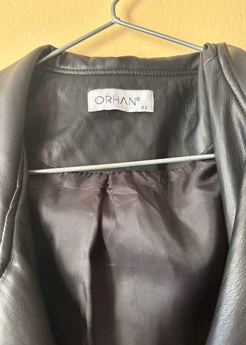 Kadın Siyah Deri Uzun Trençkot - Görsel 4