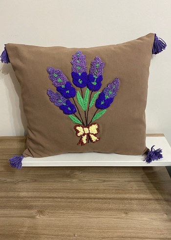 Bohem Nakışlı Mor Çiçekli Kırlent - Görsel 4