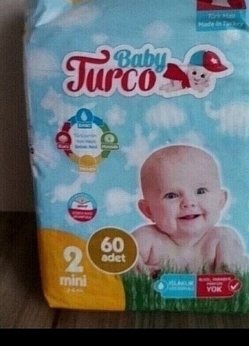 Baby turco 2 numara 60 adet sıfır acılmamıs paket