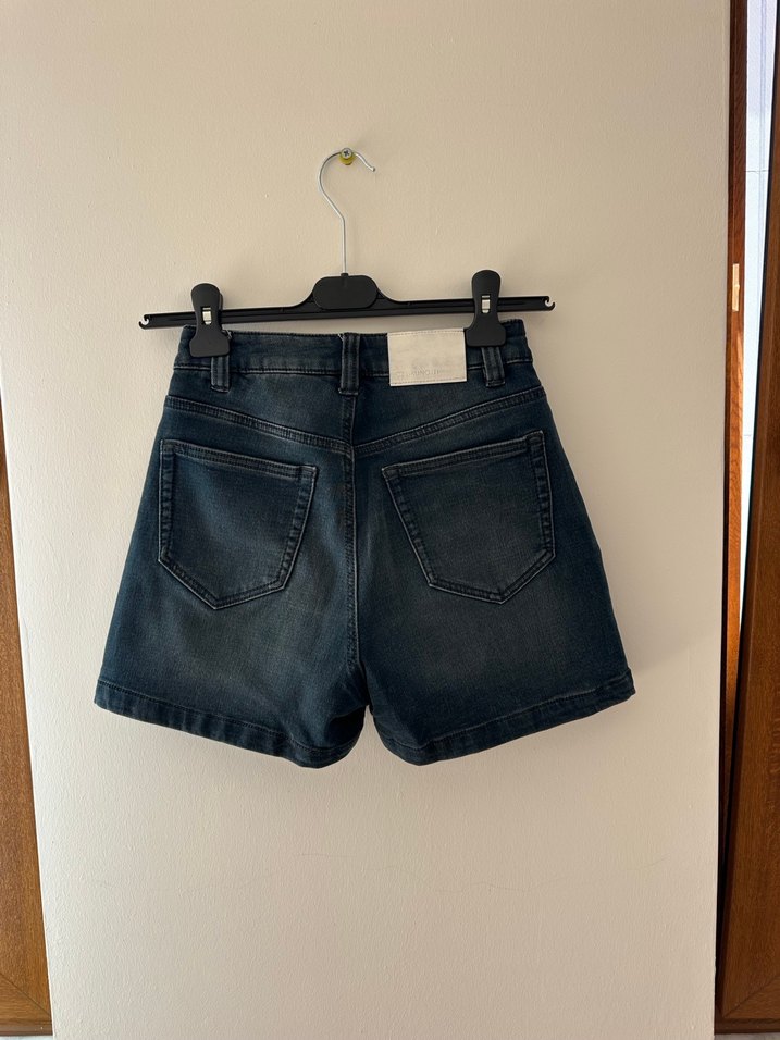Brunotti Koyu Mavi Mini Fit Kot Şort, yüksek bel. - Görsel 4