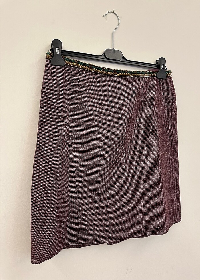 Blu Marine Yün Etek, işlemeli - Görsel 4